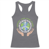 Earth Day Support Your Local Planet Racerback Tank Top Peace Sign Animals