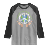 Earth Day Support Your Local Planet Raglan Shirt Peace Sign Animals