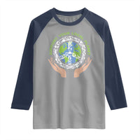 Earth Day Support Your Local Planet Raglan Shirt Peace Sign Animals