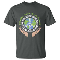 Earth Day Support Your Local Planet T Shirt Peace Sign Animals