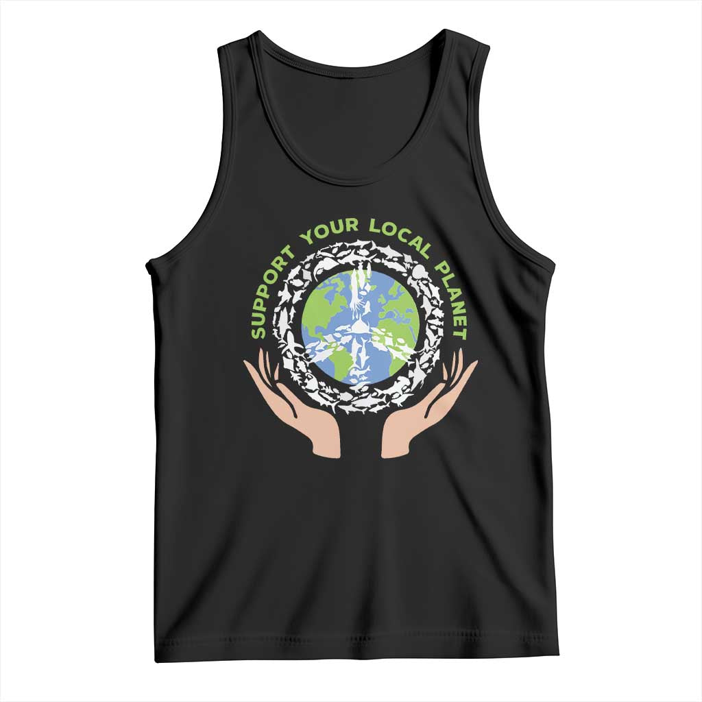 Earth Day Support Your Local Planet Tank Top Peace Sign Animals