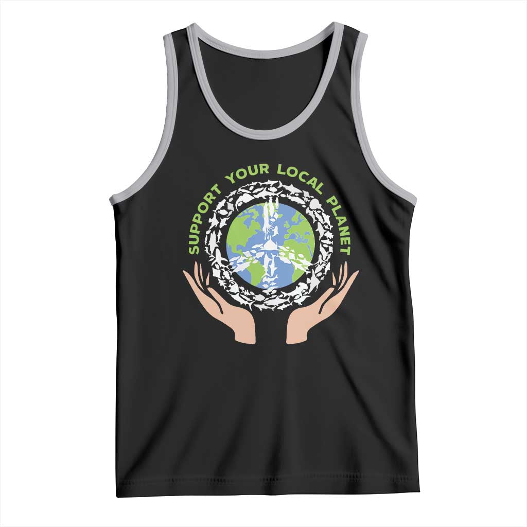 Earth Day Support Your Local Planet Tank Top Peace Sign Animals