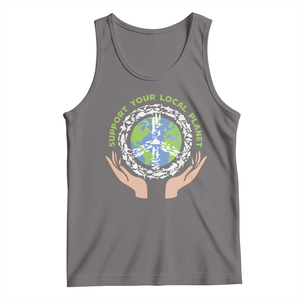 Earth Day Support Your Local Planet Tank Top Peace Sign Animals