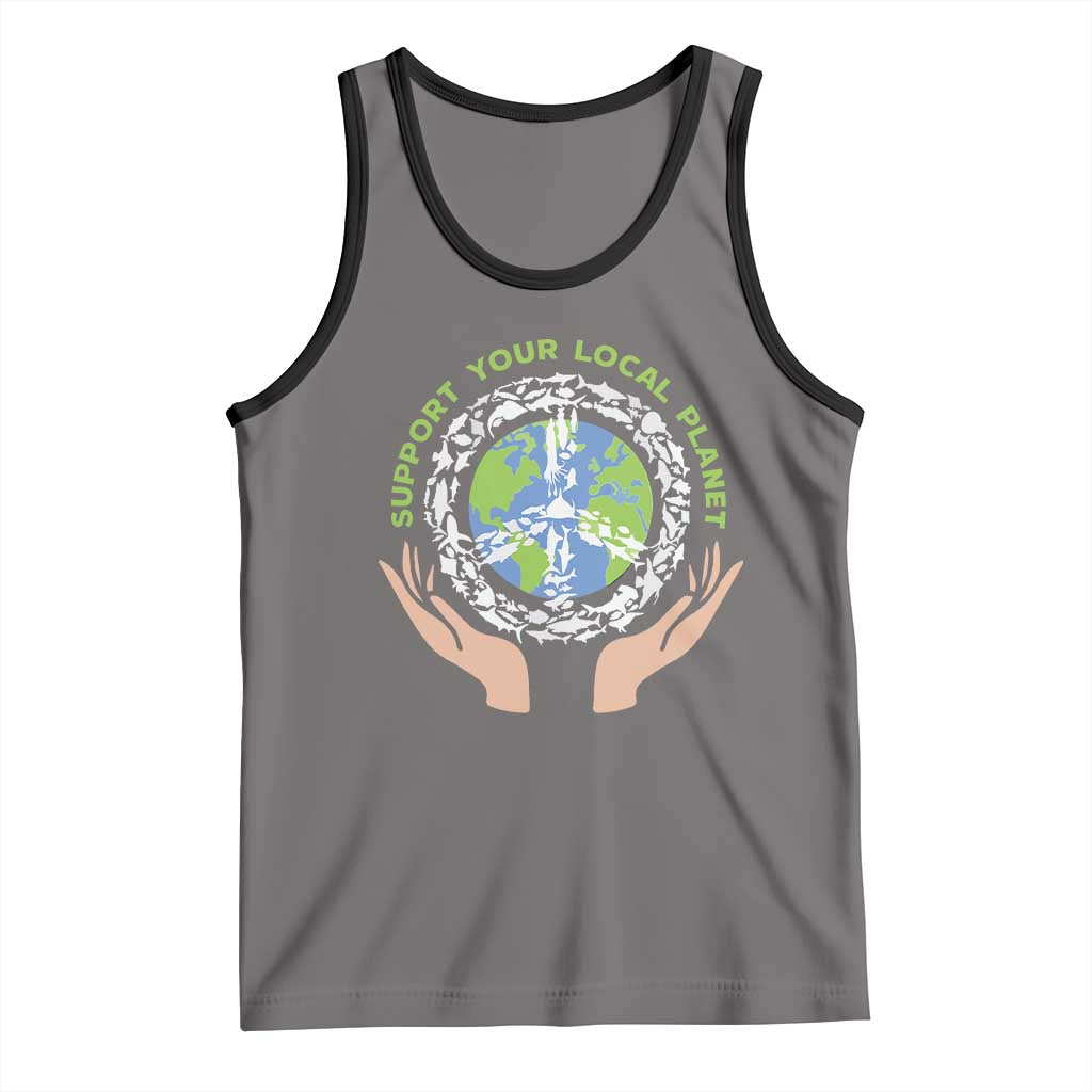 Earth Day Support Your Local Planet Tank Top Peace Sign Animals