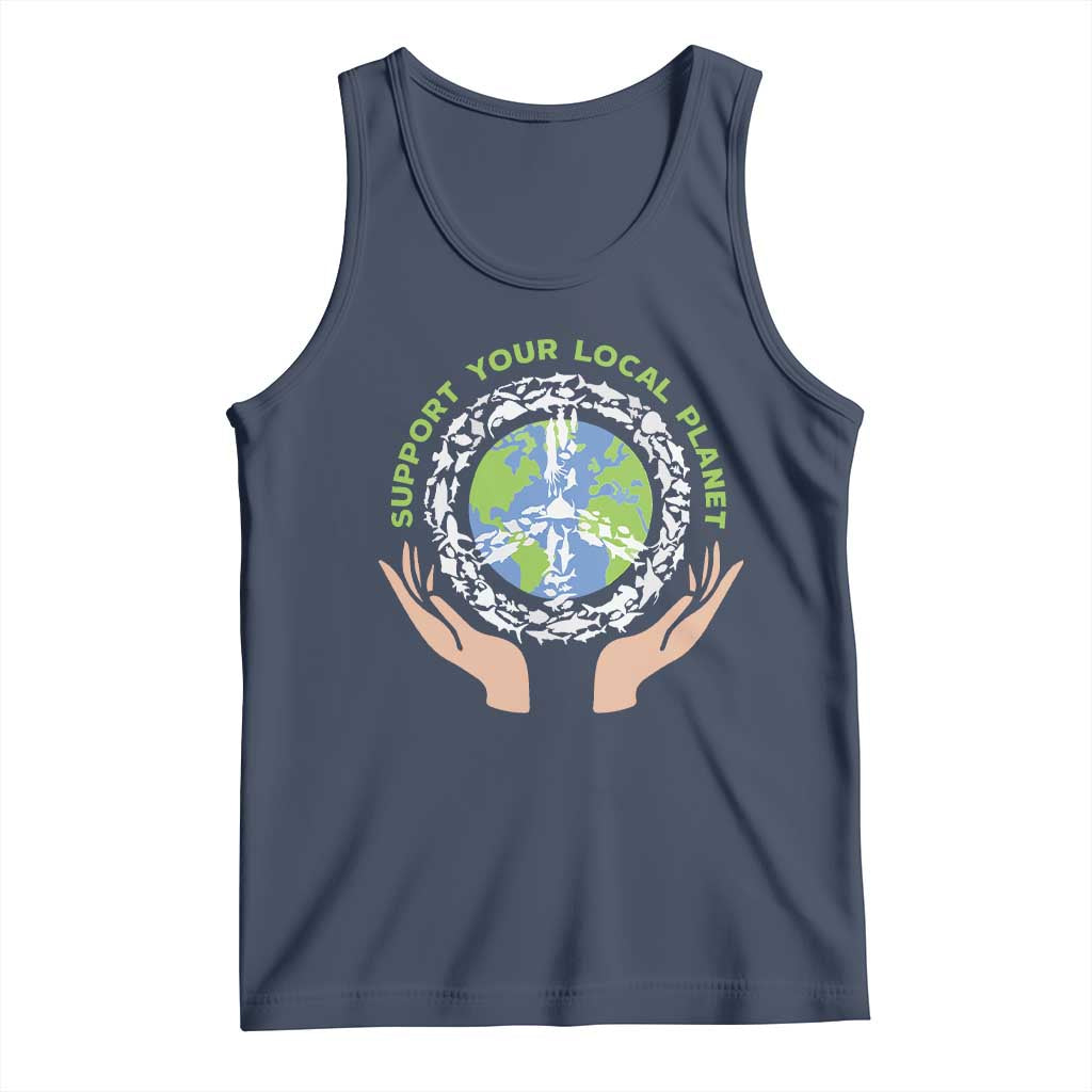 Earth Day Support Your Local Planet Tank Top Peace Sign Animals