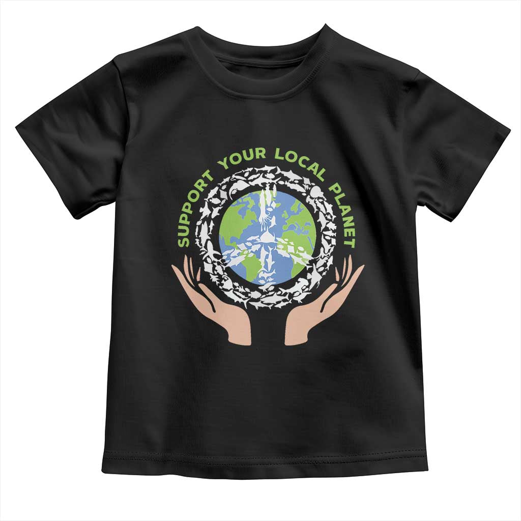 Earth Day Support Your Local Planet Toddler T Shirt Peace Sign Animals