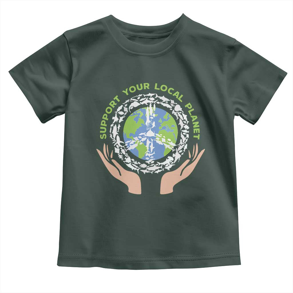 Earth Day Support Your Local Planet Toddler T Shirt Peace Sign Animals