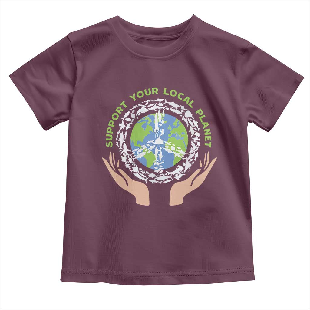 Earth Day Support Your Local Planet Toddler T Shirt Peace Sign Animals