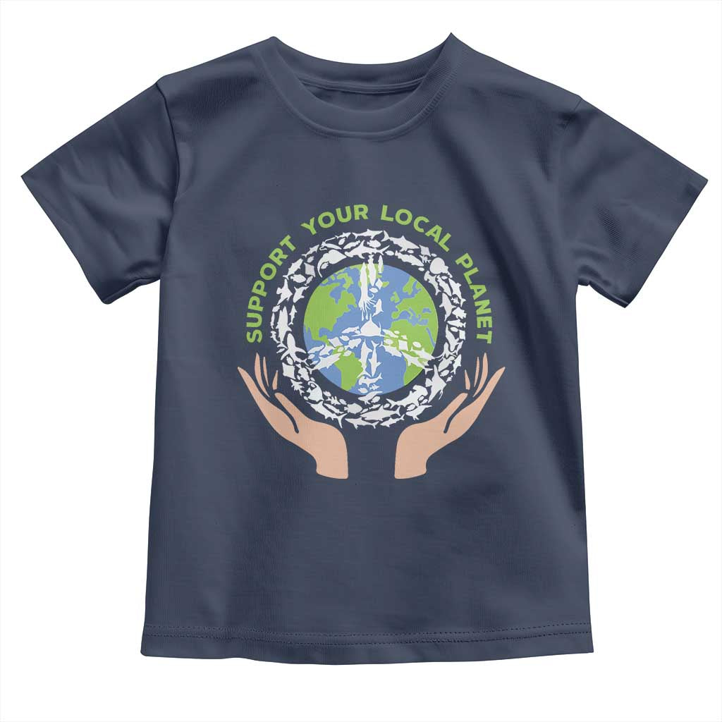Earth Day Support Your Local Planet Toddler T Shirt Peace Sign Animals
