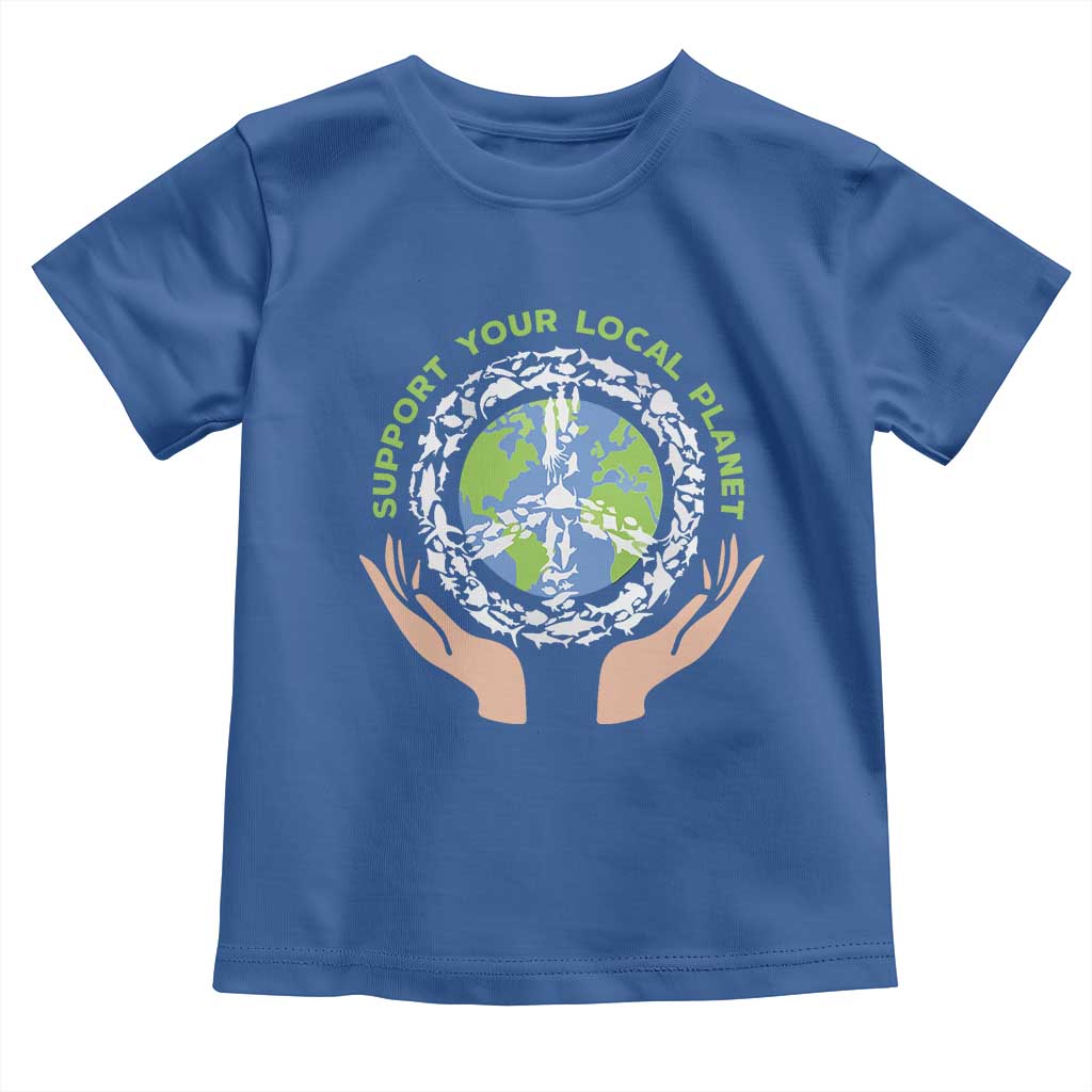 Earth Day Support Your Local Planet Toddler T Shirt Peace Sign Animals