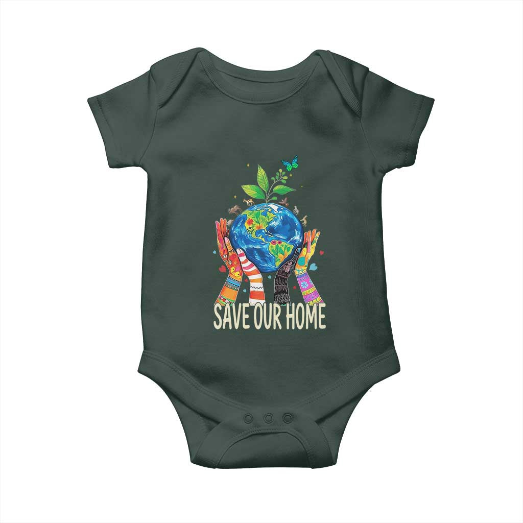 Save Our Home Animals Wildlife Conservation Earth Day Baby Onesie