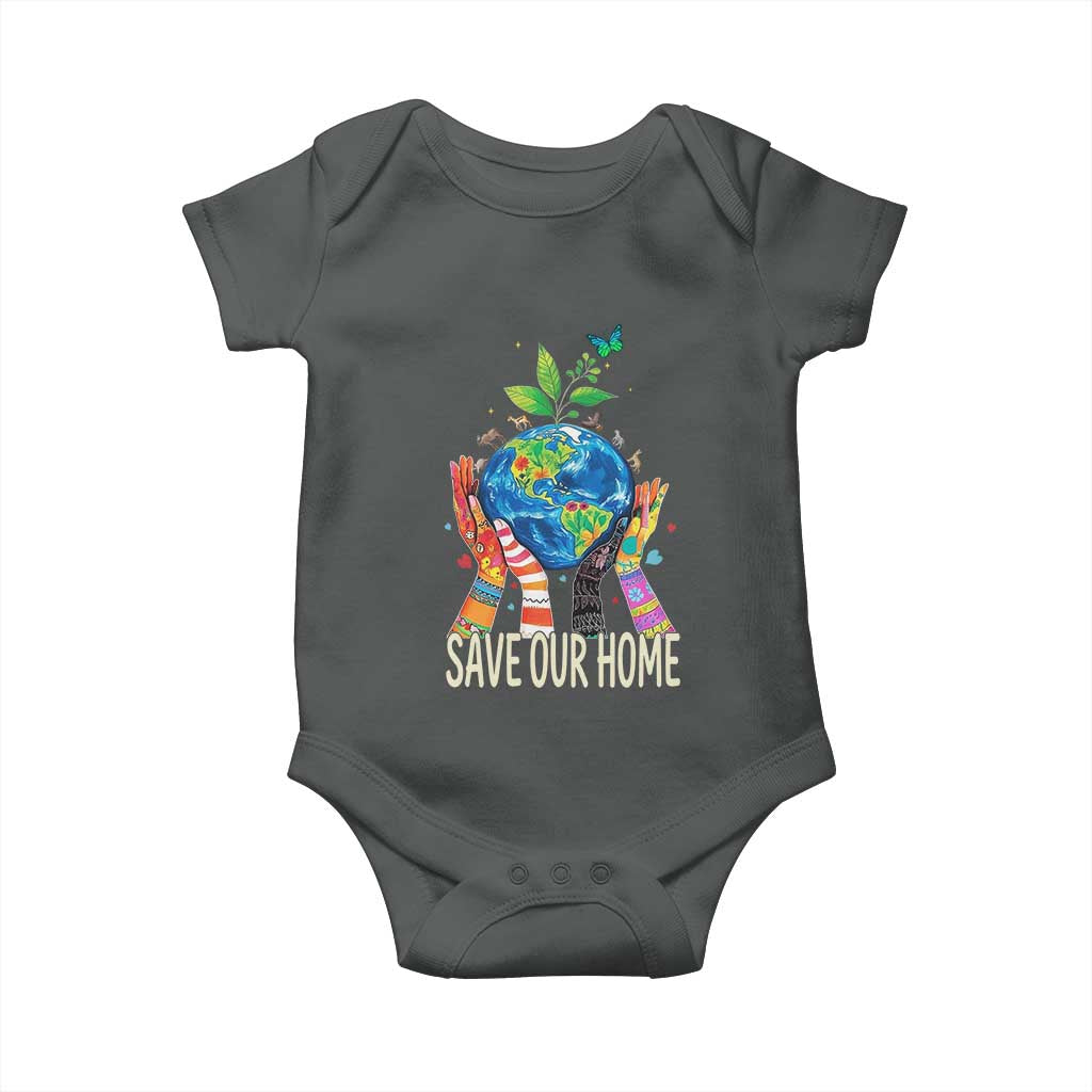 Save Our Home Animals Wildlife Conservation Earth Day Baby Onesie