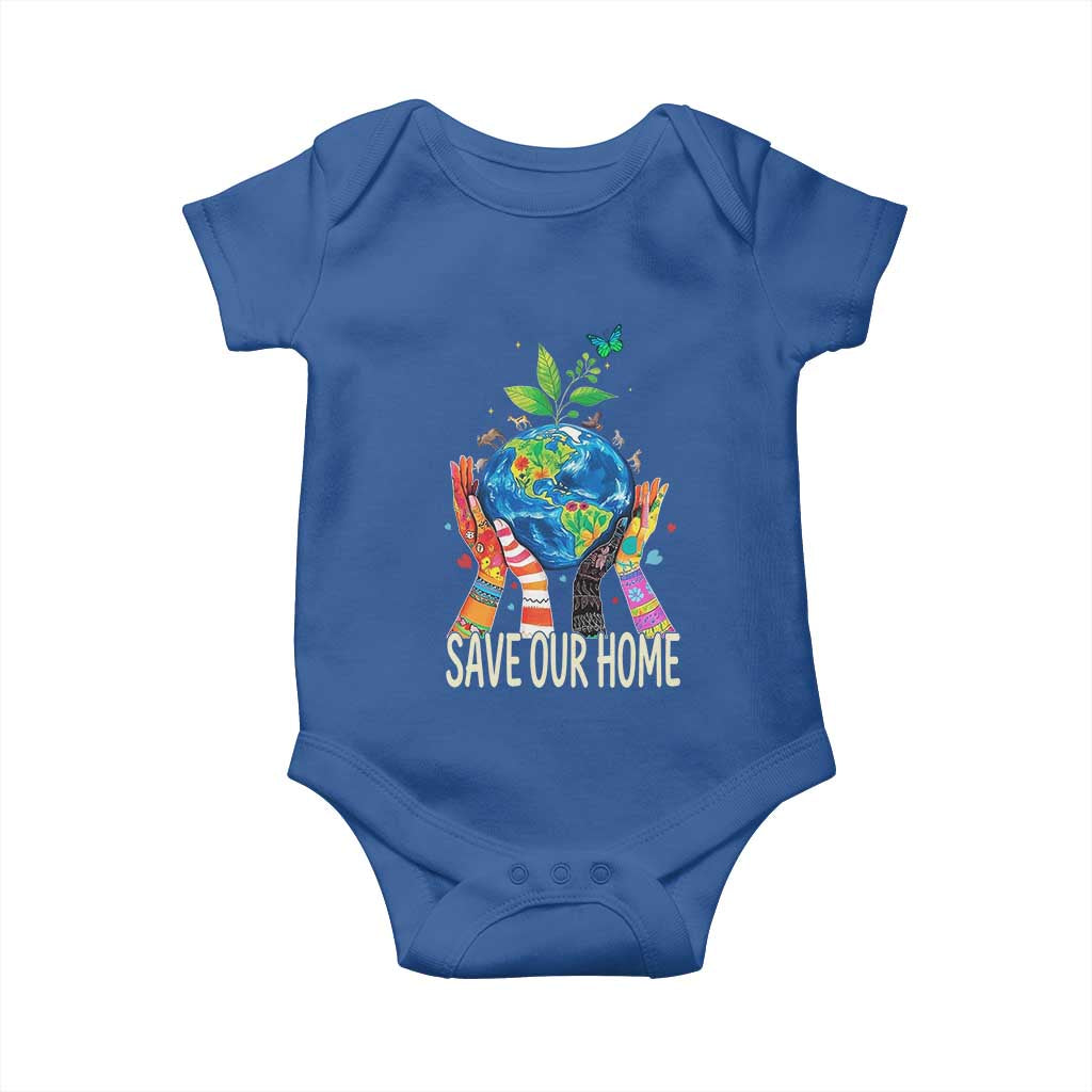 Save Our Home Animals Wildlife Conservation Earth Day Baby Onesie