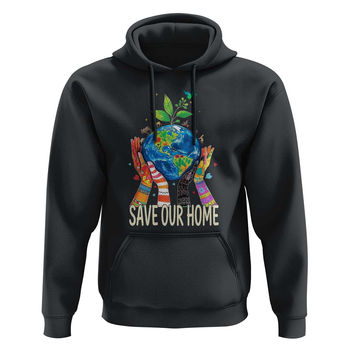 Save Our Home Animals Wildlife Conservation Earth Day Hoodie