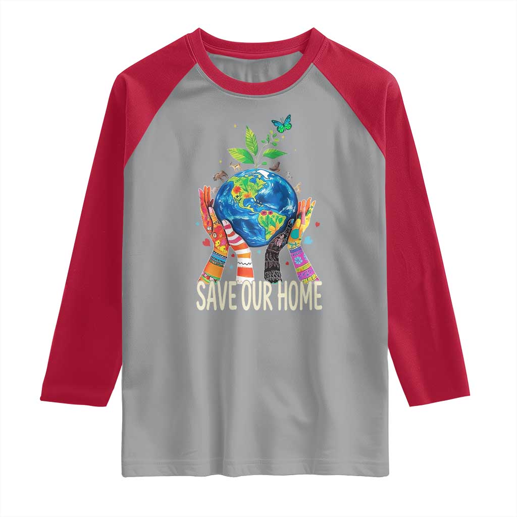 Save Our Home Animals Wildlife Conservation Earth Day Raglan Shirt
