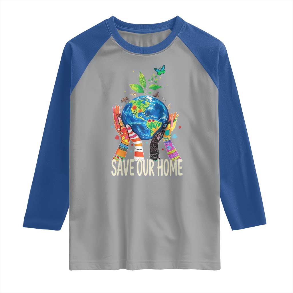 Save Our Home Animals Wildlife Conservation Earth Day Raglan Shirt