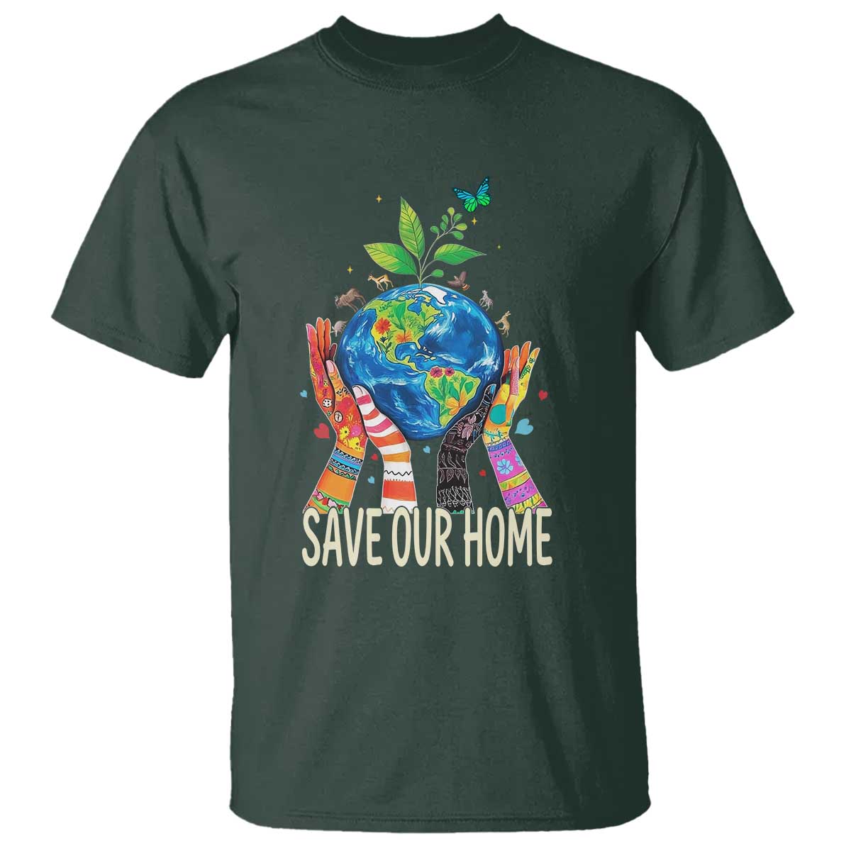 Save Our Home Animals Wildlife Conservation Earth Day T Shirt