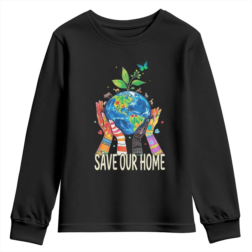 Save Our Home Animals Wildlife Conservation Earth Day Youth Sweatshirt