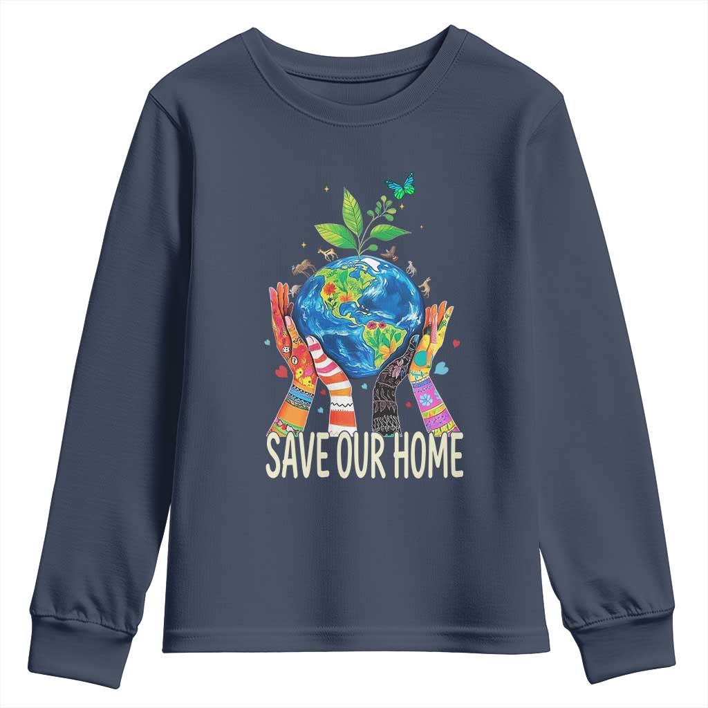 Save Our Home Animals Wildlife Conservation Earth Day Youth Sweatshirt