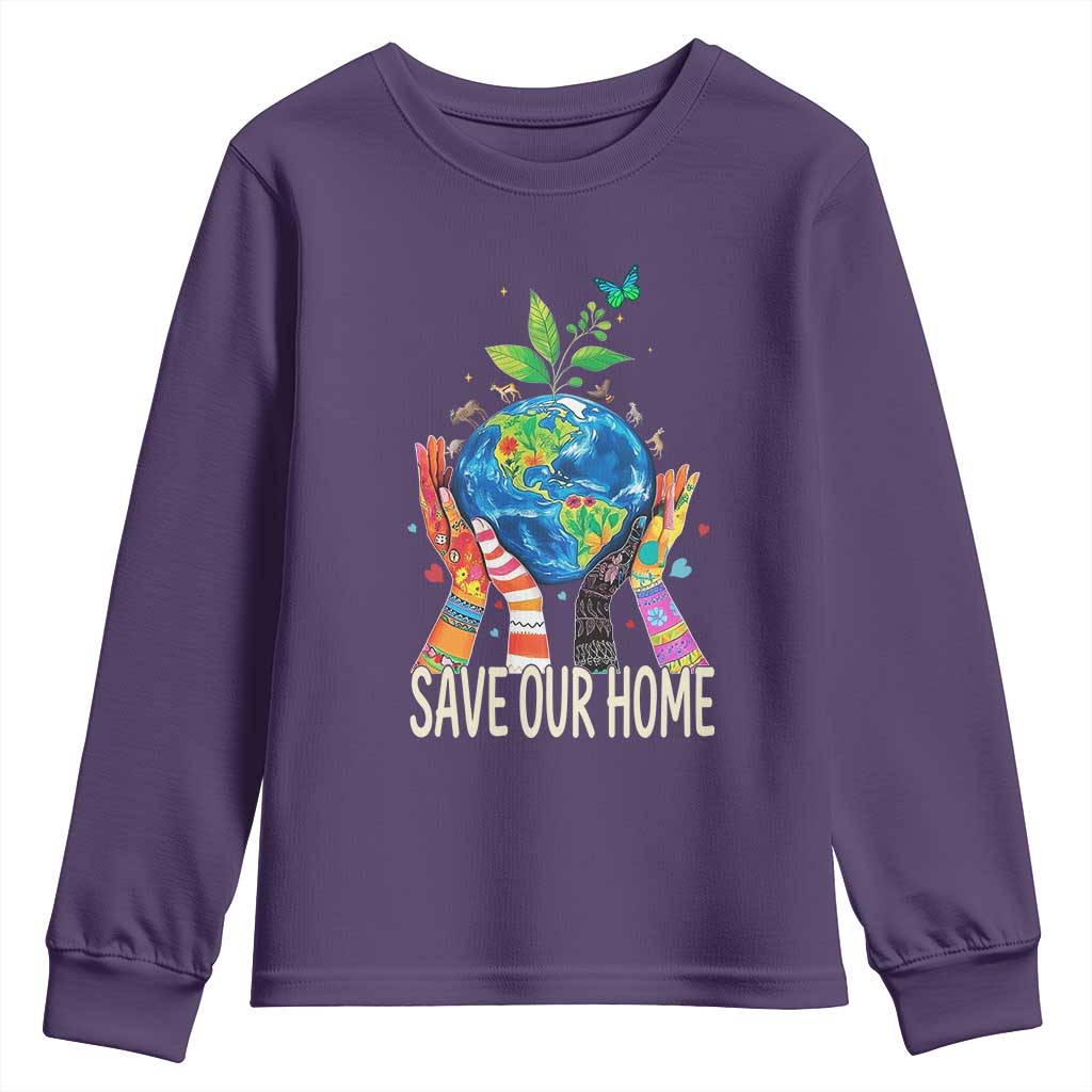 Save Our Home Animals Wildlife Conservation Earth Day Youth Sweatshirt