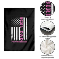 Funny Girl Dad Outnumbered Garden Flag Vintage American Flag Father's Day