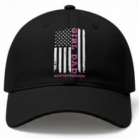Funny Girl Dad Outnumbered Baseball Cap Vintage American Flag Father's Day
