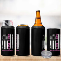 Funny Girl Dad Outnumbered 4 in 1 Can Cooler Tumbler Vintage American Flag Father's Day