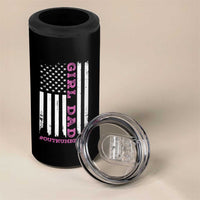 Funny Girl Dad Outnumbered 4 in 1 Can Cooler Tumbler Vintage American Flag Father's Day