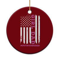 Funny Girl Dad Outnumbered Ceramic Ornament Vintage American Flag Father's Day
