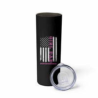 Funny Girl Dad Outnumbered Skinny Tumbler Vintage American Flag Father's Day