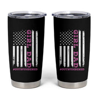 Funny Girl Dad Outnumbered Tumbler Cup Vintage American Flag Father's Day