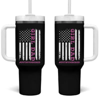 Funny Girl Dad Outnumbered Tumbler With Handle Vintage American Flag Father's Day