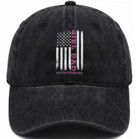 Funny Girl Dad Outnumbered Washed Cotton Baseball Cap Vintage American Flag Father's Day
