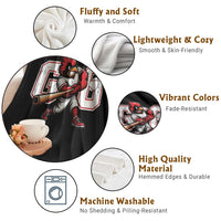 Go Cardinal Playing Baseball Graphic Throw Blanket for Sports Fan