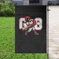 Go Cardinal Playing Baseball Graphic Garden Flag for Sports Fan