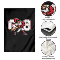 Go Cardinal Playing Baseball Graphic Garden Flag for Sports Fan