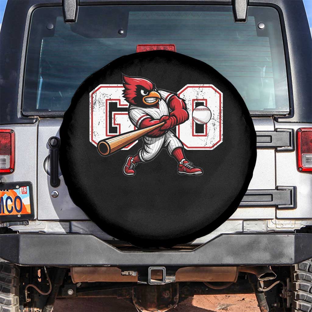 Go Cardinal Playing Baseball Graphic Spare Tire Cover for Sports Fan