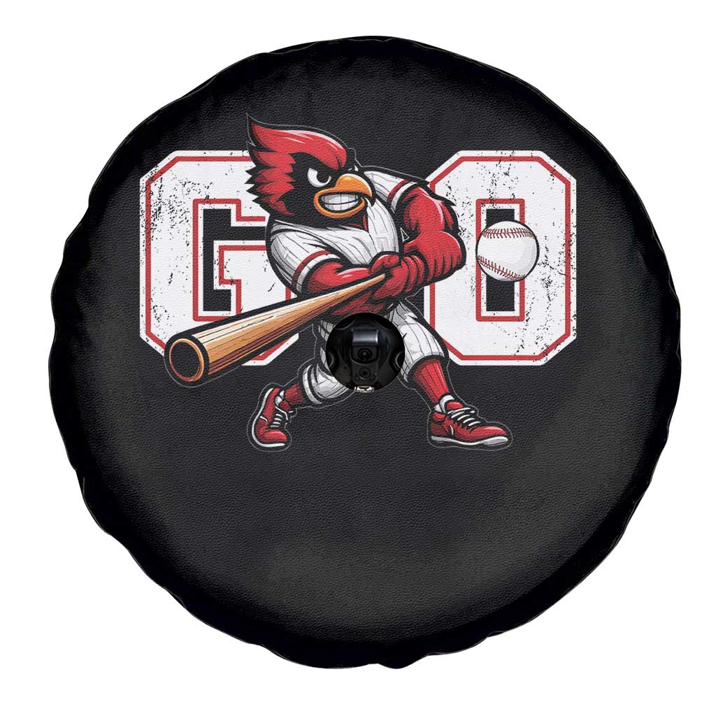 Go Cardinal Playing Baseball Graphic Spare Tire Cover for Sports Fan