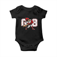Go Cardinal Playing Baseball Graphic Baby Onesie for Sports Fan
