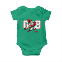 Go Cardinal Playing Baseball Graphic Baby Onesie for Sports Fan