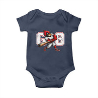 Go Cardinal Playing Baseball Graphic Baby Onesie for Sports Fan