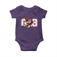 Go Cardinal Playing Baseball Graphic Baby Onesie for Sports Fan