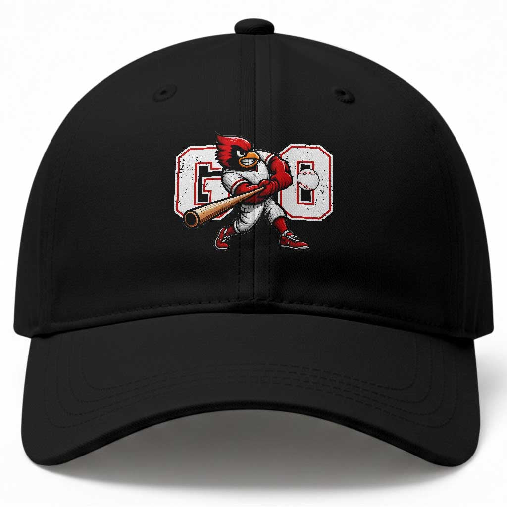 Go Cardinal Playing Baseball Graphic Baseball Cap for Sports Fan