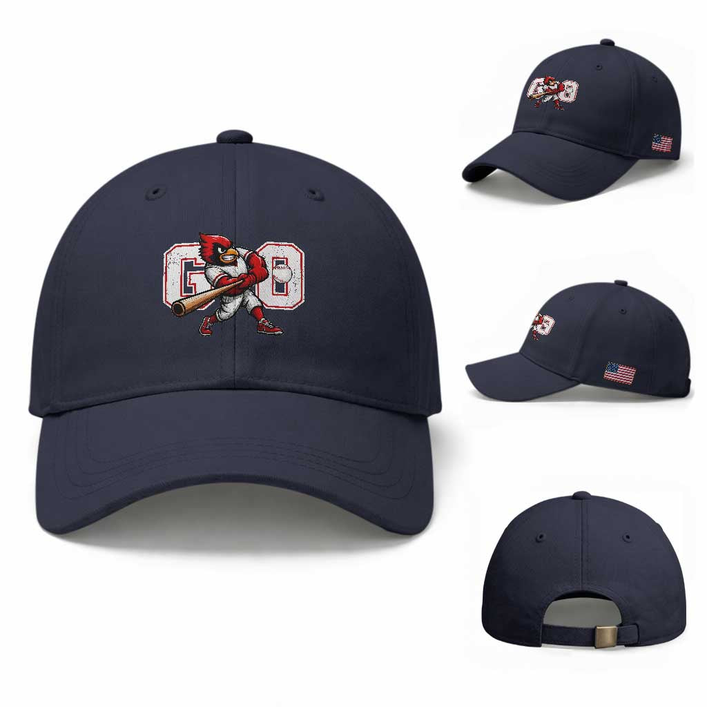 Go Cardinal Playing Baseball Graphic Baseball Cap for Sports Fan