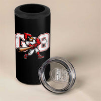 Go Cardinal Playing Baseball Graphic 4 in 1 Can Cooler Tumbler for Sports Fan