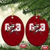 Go Cardinal Playing Baseball Graphic Ceramic Ornament for Sports Fan