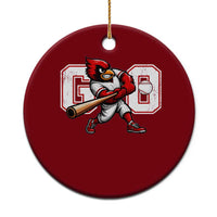 Go Cardinal Playing Baseball Graphic Ceramic Ornament for Sports Fan