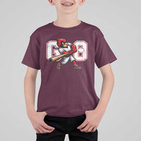 Go Cardinal Playing Baseball Graphic T Shirt For Kid for Sports Fan