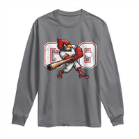 Go Cardinal Playing Baseball Graphic Long Sleeve Shirt for Sports Fan
