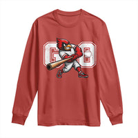 Go Cardinal Playing Baseball Graphic Long Sleeve Shirt for Sports Fan